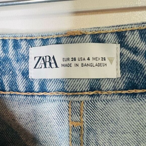 Zara Cutoff Jean Denim Shorts Button Fly - Picture 3 of 8